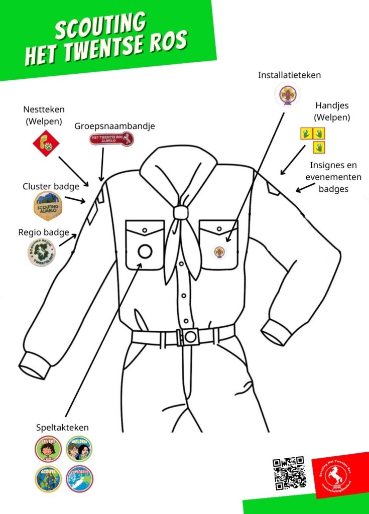 Het uniform van scouting het Twentse Ros in Almelo